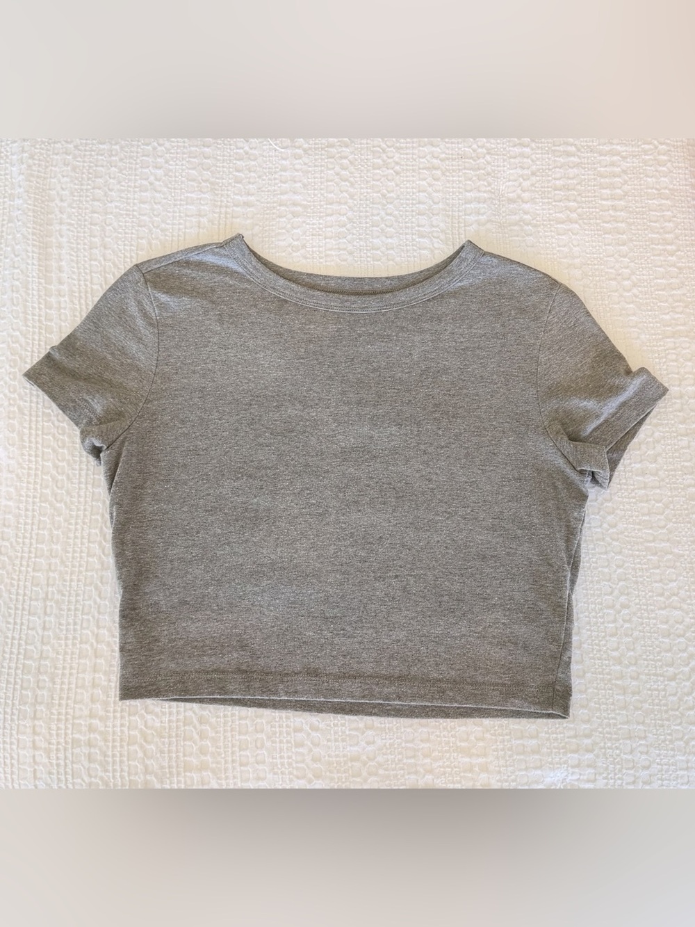 Wild Fable- Basic Gray Short Sleeve Crop Top